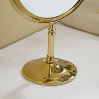 All Copper Sitting Gold-Plated Beauty Mirror Double-Sided Makeup Mirror Vertical Rotatable Makeup Mirror