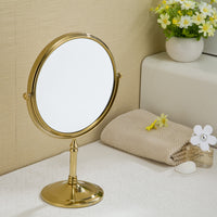 All Copper Sitting Gold-Plated Beauty Mirror Double-Sided Makeup Mirror Vertical Rotatable Makeup Mirror