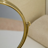 All Copper Sitting Gold-Plated Beauty Mirror Double-Sided Makeup Mirror Vertical Rotatable Makeup Mirror