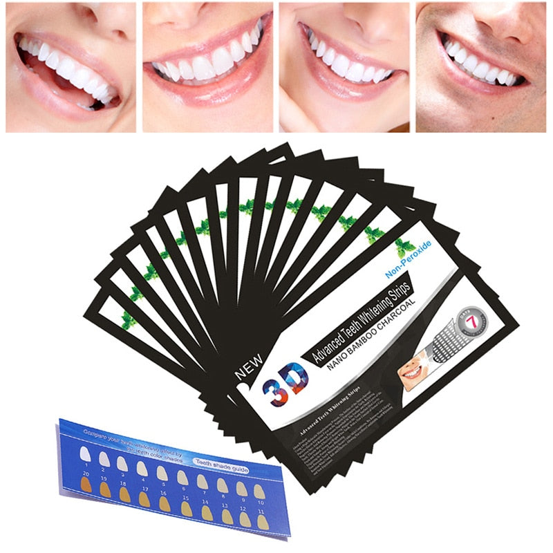 3D bamboo charcoal whitening strips