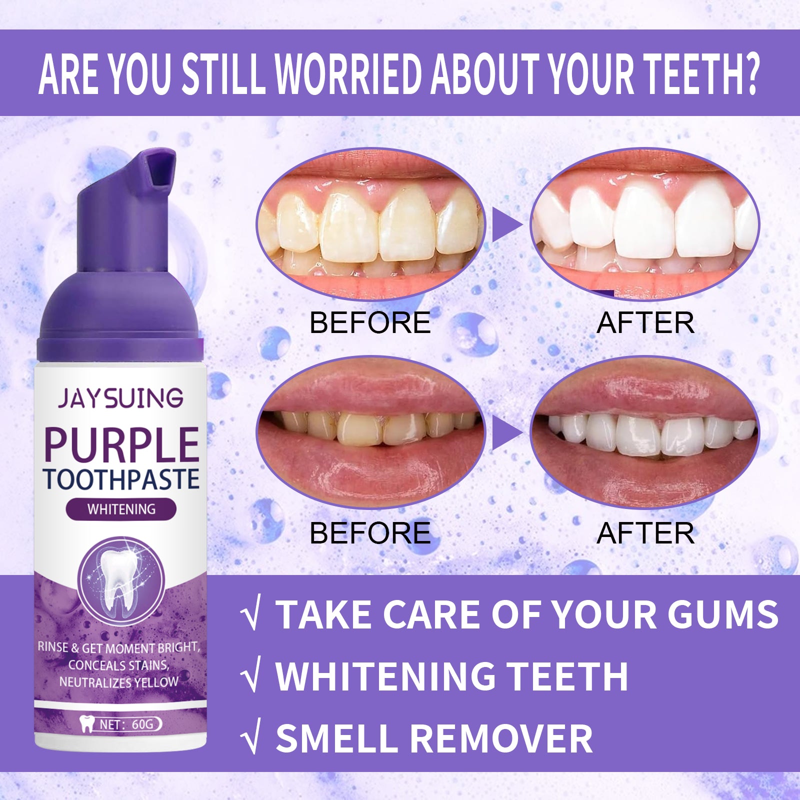 Jaysuing Purple Whitening Toothpaste